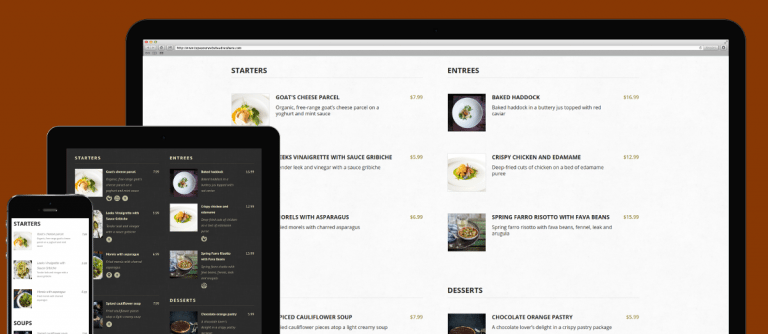 响应式网站餐厅菜单-菜单模板