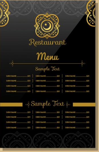 印度餐厅菜单模板-菜单模板