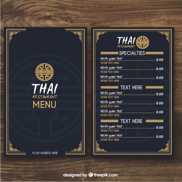 泰国餐厅菜单模板-菜单模板
