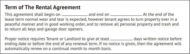 租赁协议的期限部分。