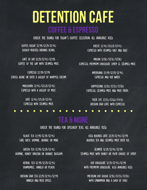 咖啡黑板式菜单