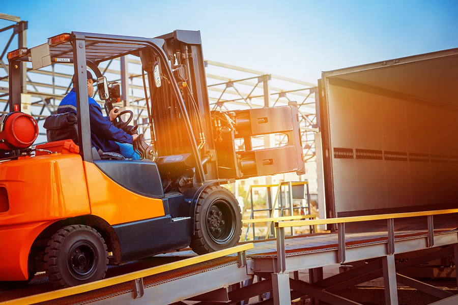 Man driving a heavy equipment.