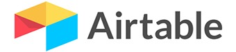 Airtable标志，链接到Airtable主页在一个新的选项卡。