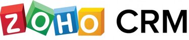 Zoho CRM logo，链接到Zoho CRM主页的新选项卡。