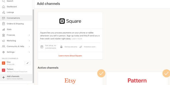 创建免费的Square账户，接受Etsy支付。