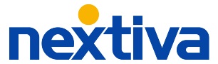 Nextiva标志，链接到Nextiva主页。