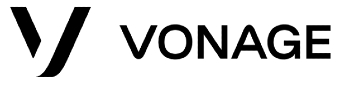 Vonage logo，链接到Vonage主页。