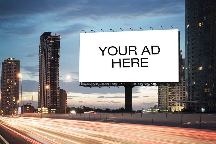 Billboard with text Your Ad Here
