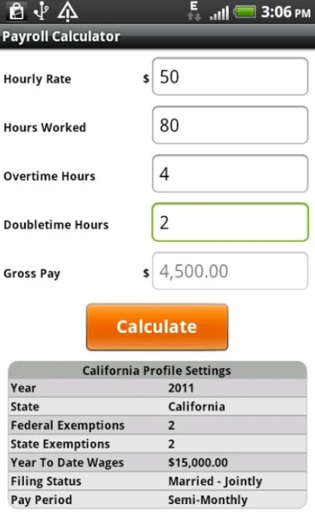 工资大师App上的工资计算器截图