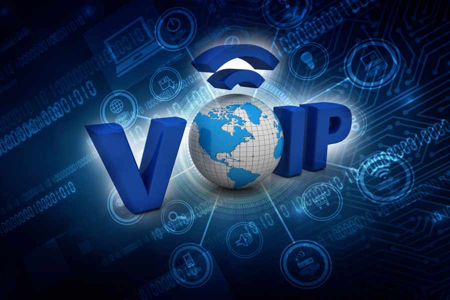 3D illustration of VoIP