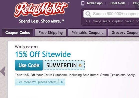 乐鱼app官网下载入口RetailMeNot优惠券代码从网上商家。