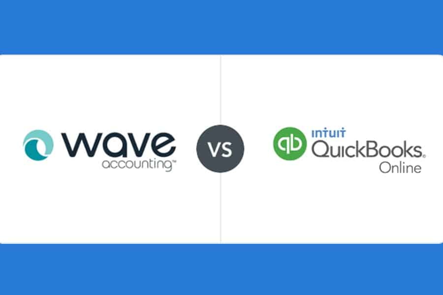 Wave vs QuickBooks Logo。