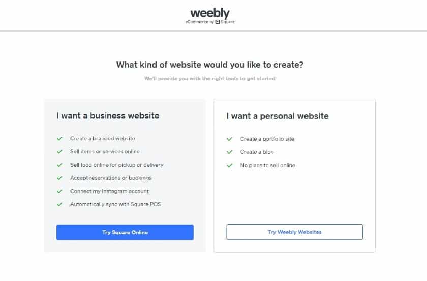 创建Weebly账号