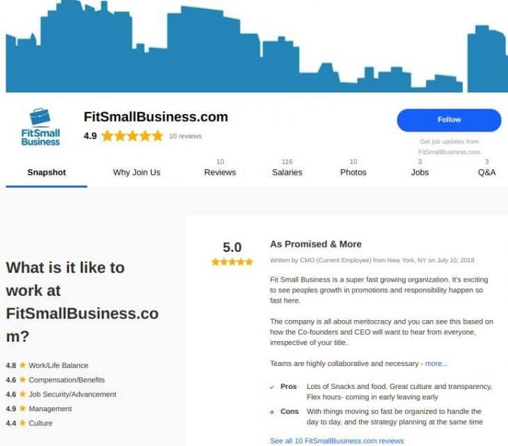 Fit 乐鱼游戏app下载Small Business在Indeed上的公司页面。