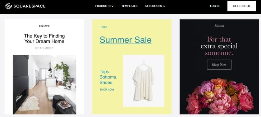 Squarespace电子邮件营销模板