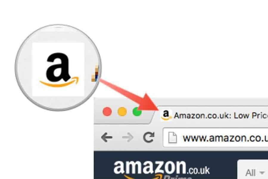 Amazon的Favicon在浏览器选项卡中