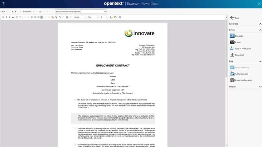SAP SuccessFactors员工文档示例。