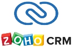 Zoho CRM标志，链接到Zoho CRM主页的新选项卡。