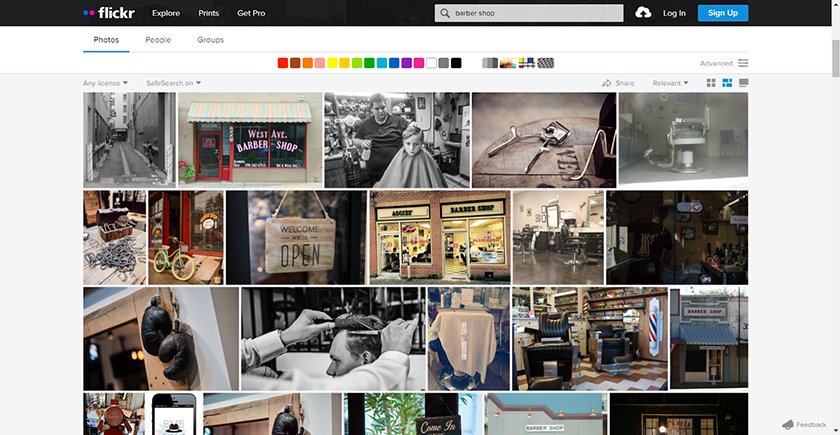 在flickr中根据颜色集合和图案搜索图像。