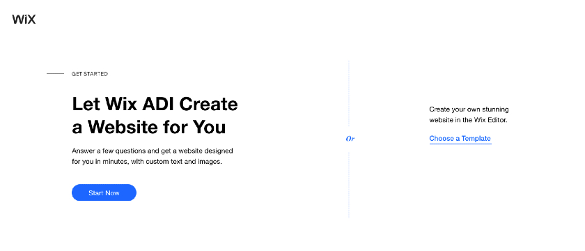 Let Wix ADI create a website for you