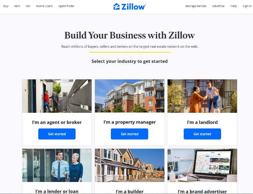 Zillow主页