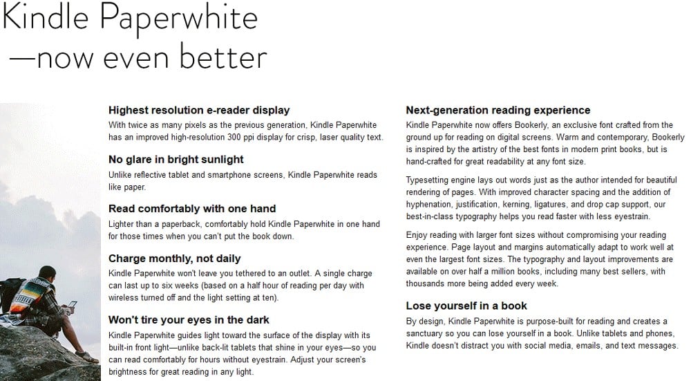 关于产品Kindle Paperwhite的截图现在甚至更好了