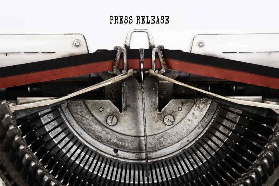 Press Release typed on Retro Typewriter