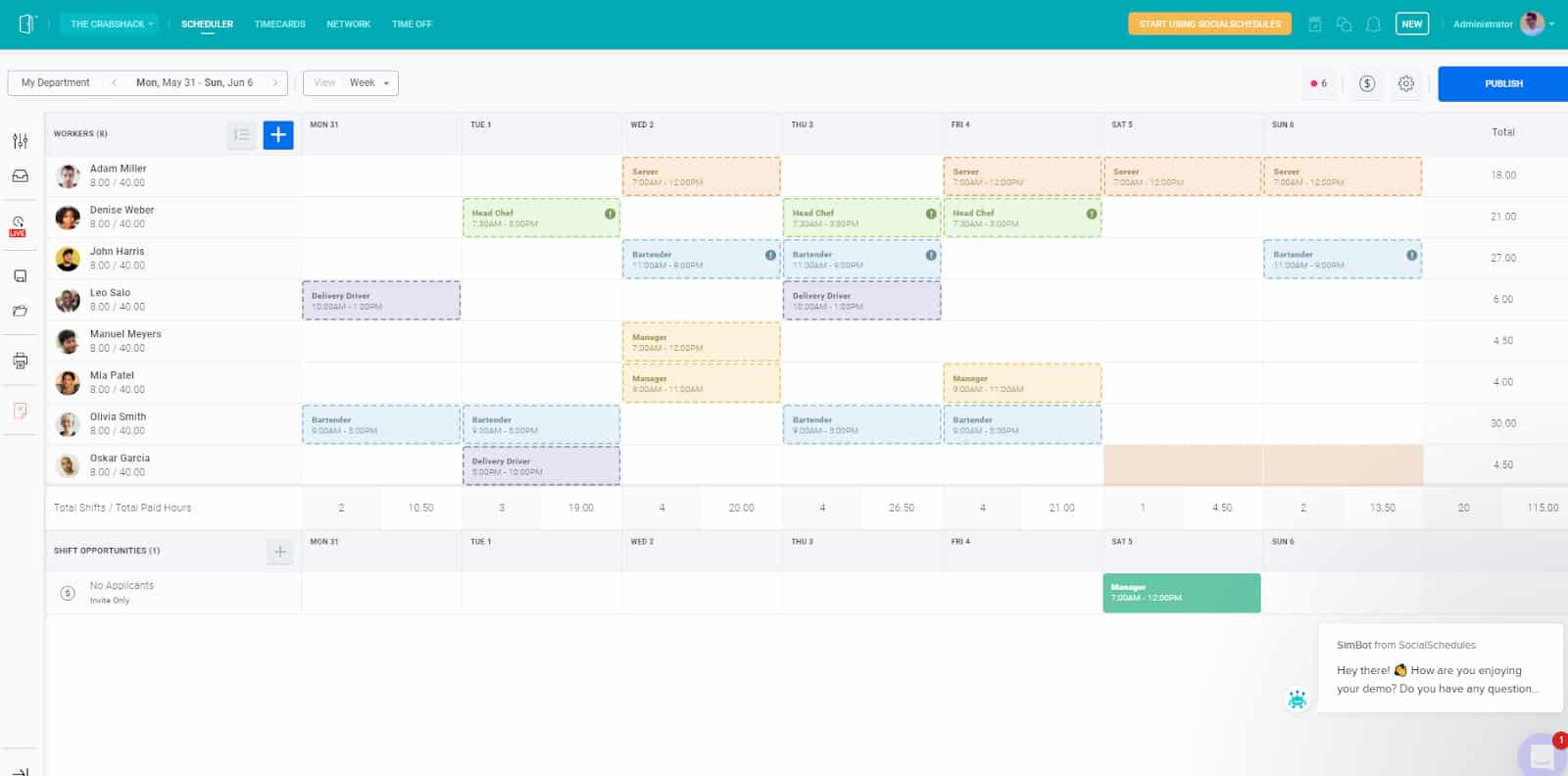 SocialSchedules调度仪表板与日历中的计划任务。