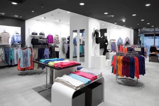 自由流动的地板服装店样品。