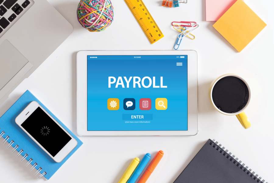 Payroll App Menu on table screen