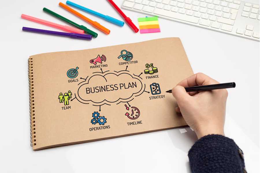 hand draws a business plan concept