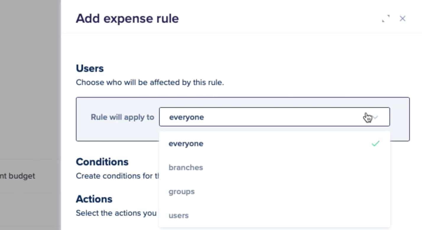 在Rydoo中添加费用规则页面。