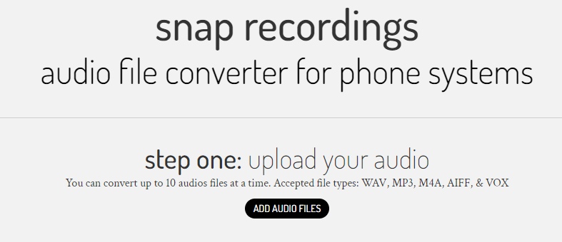 用于电话系统的Snap Recordings音频文件转换器。