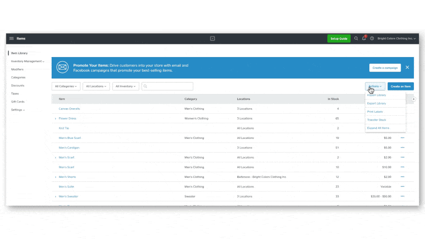 创建和打印条形码标签直接从您的Square POS。