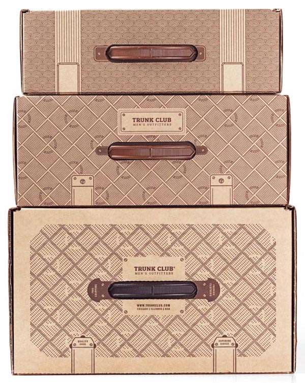 诺德斯特龙行李箱俱乐部完全定制的盒子，看起来像真正的行李