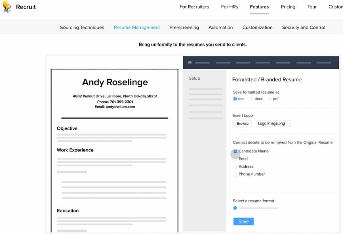候选人数据是从Zoho Recruit的简历中解析出来的。