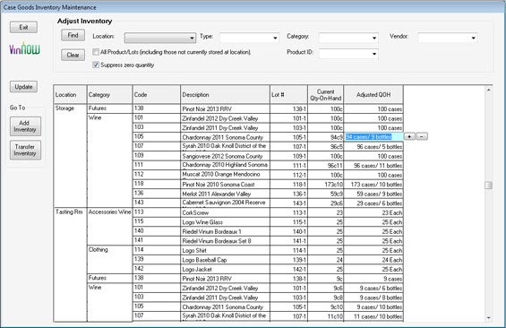 Vinnow调整库存的截图
