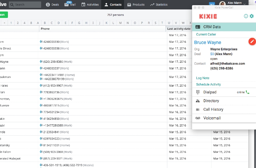 Pipedrive和Kixie集成