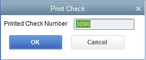 在QuickBooks桌面打印检查编号