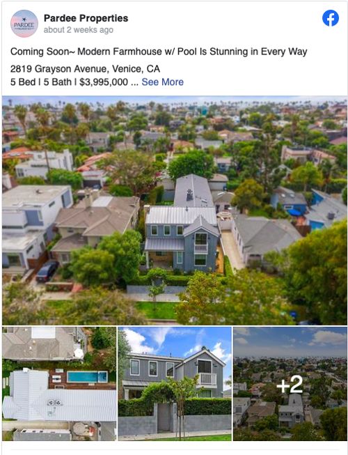 Real Estate Facebook post for Featured Listings from