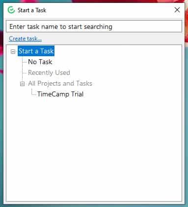 TimeCamp桌面应用截图