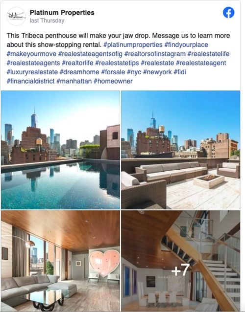 Unique Features & Architecture Facebook post from Platinum Properties