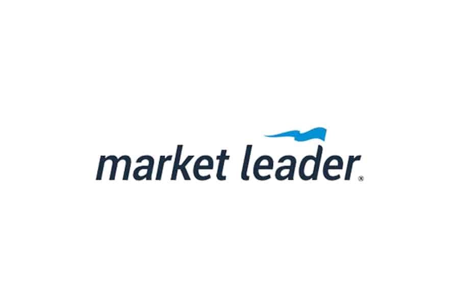 在新选项卡中链接到市场领导者主页的市场领导者标识