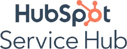 Hubspot服务中心标志，链接到一个新的标签Hubspot网站。