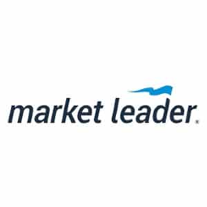 在新选项卡中链接到市场领导者主页的市场领导者标识