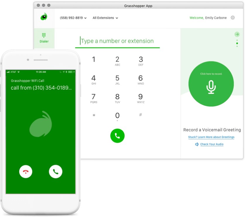 Grasshopper VoIP Dialer App