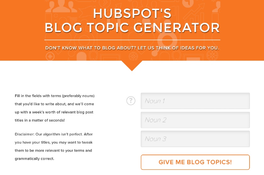 HubSpot博客主题生成器