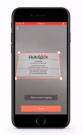 HubSpot移动应用商务名片扫描仪