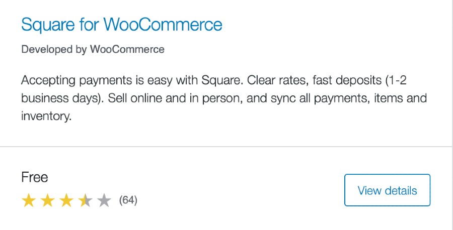 WooCommerce的Square扩展在搜索结果中是什么样子的?
