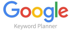 谷歌关键字规划徽标，链接到谷歌的主页在一个新的选项卡。